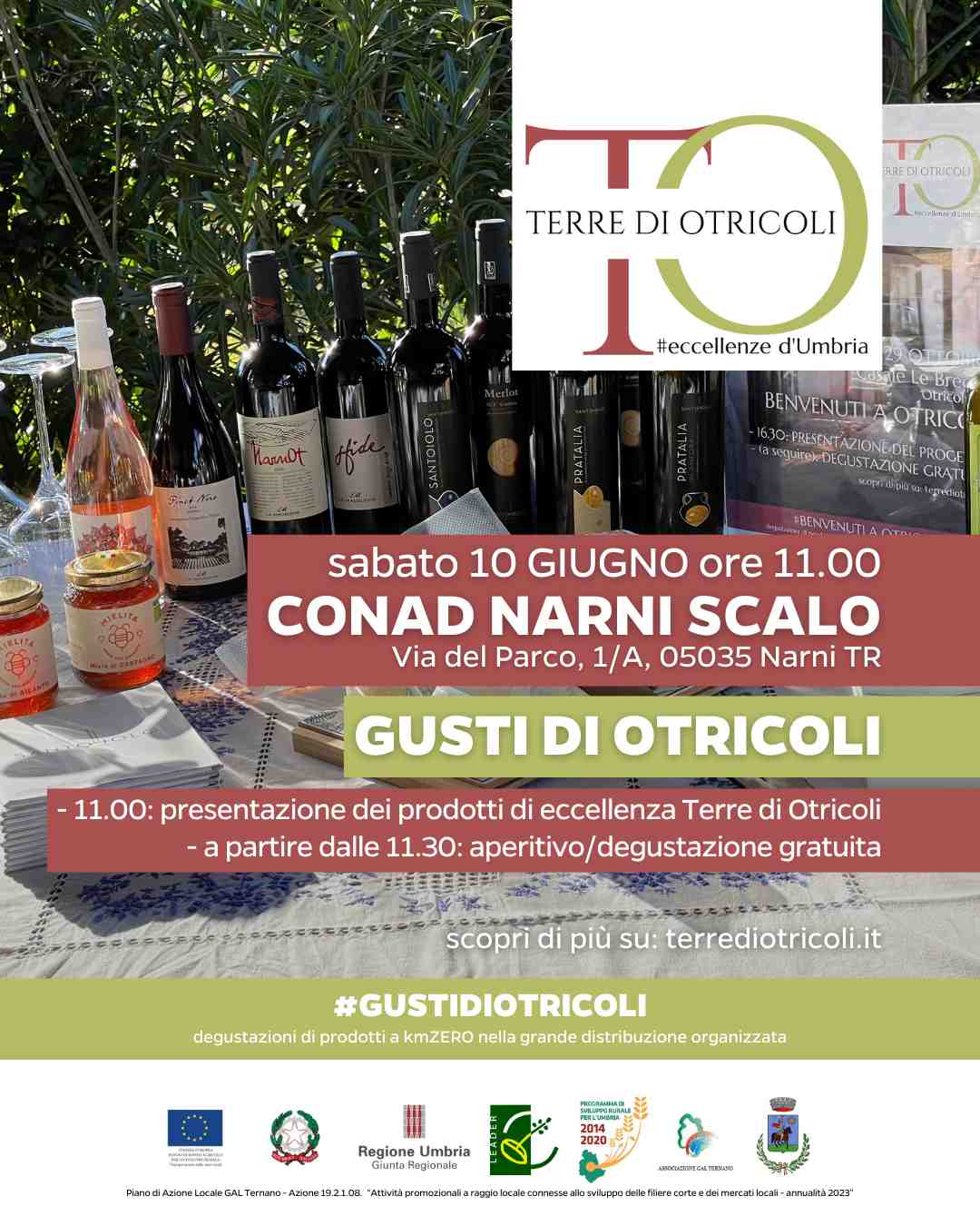 Locandina dell'evento Gusti di Otricoli al Conad di Narni Scalo