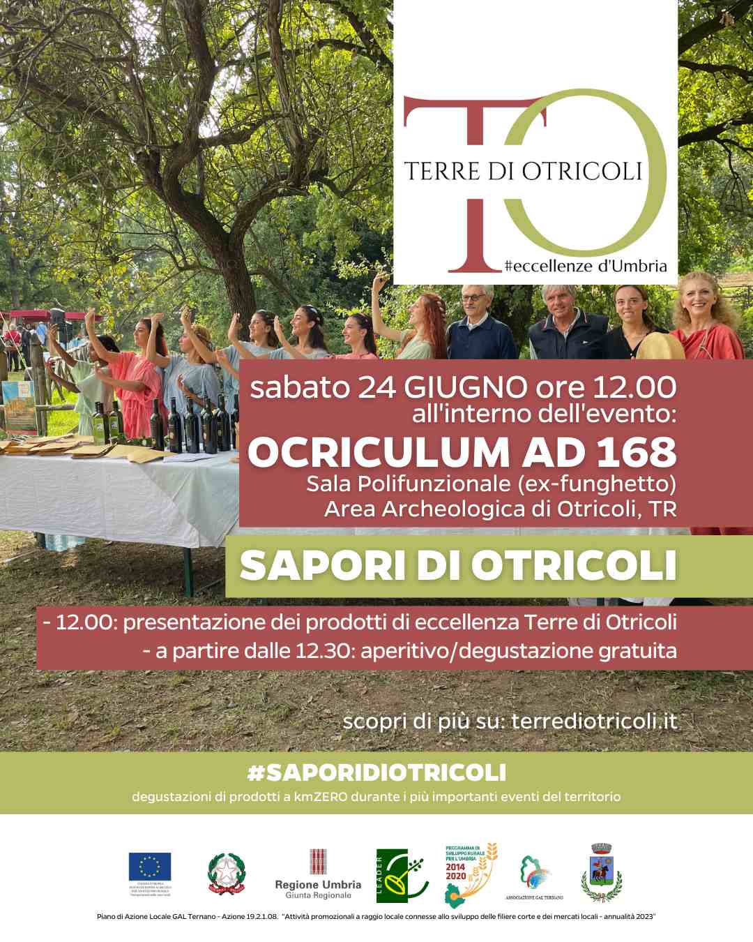 Locandina dell'evento Sapori di Otricoli durante Ocriculum AD 168 2023